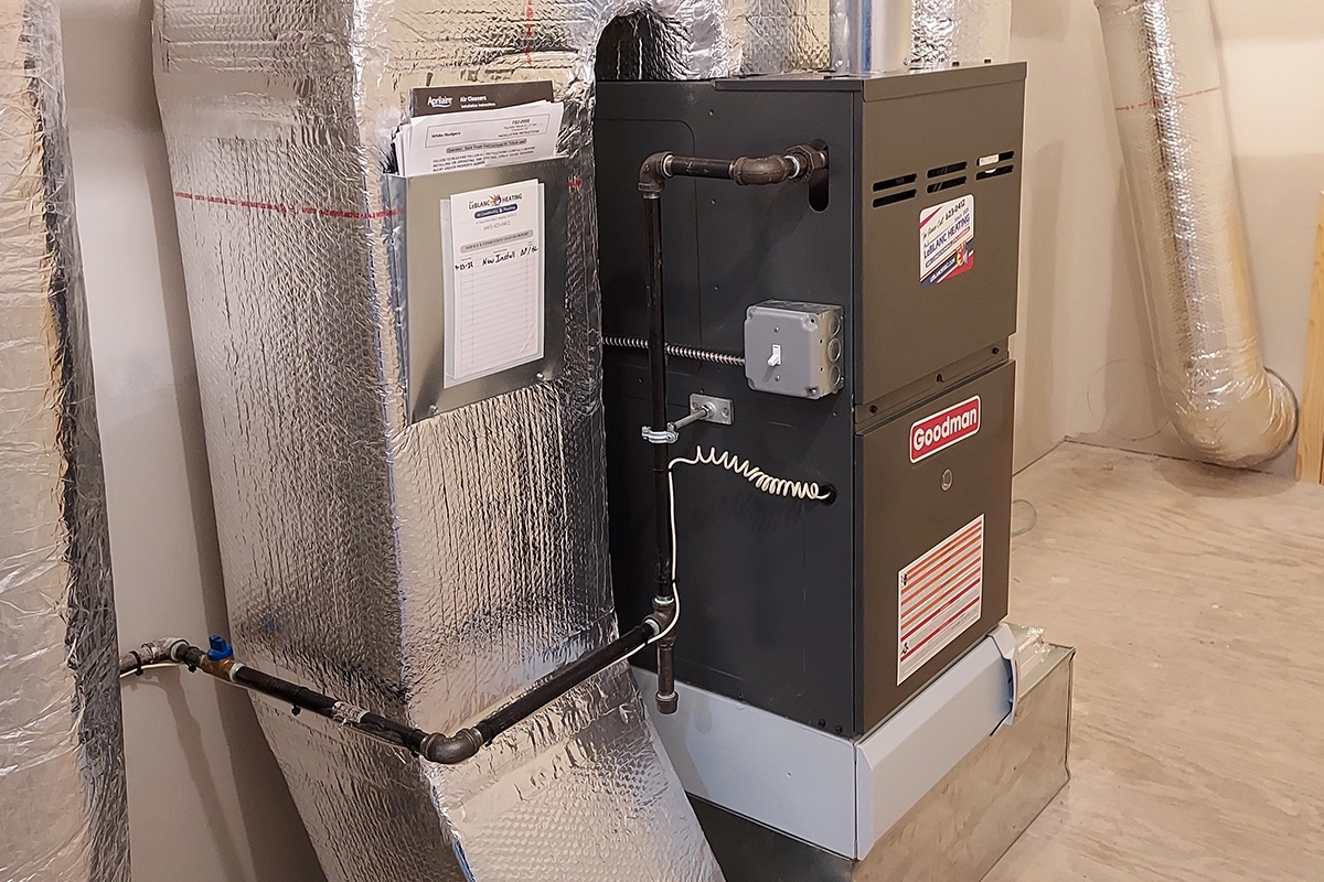 Standard efficiency furnace installation in Southern New Hampshire