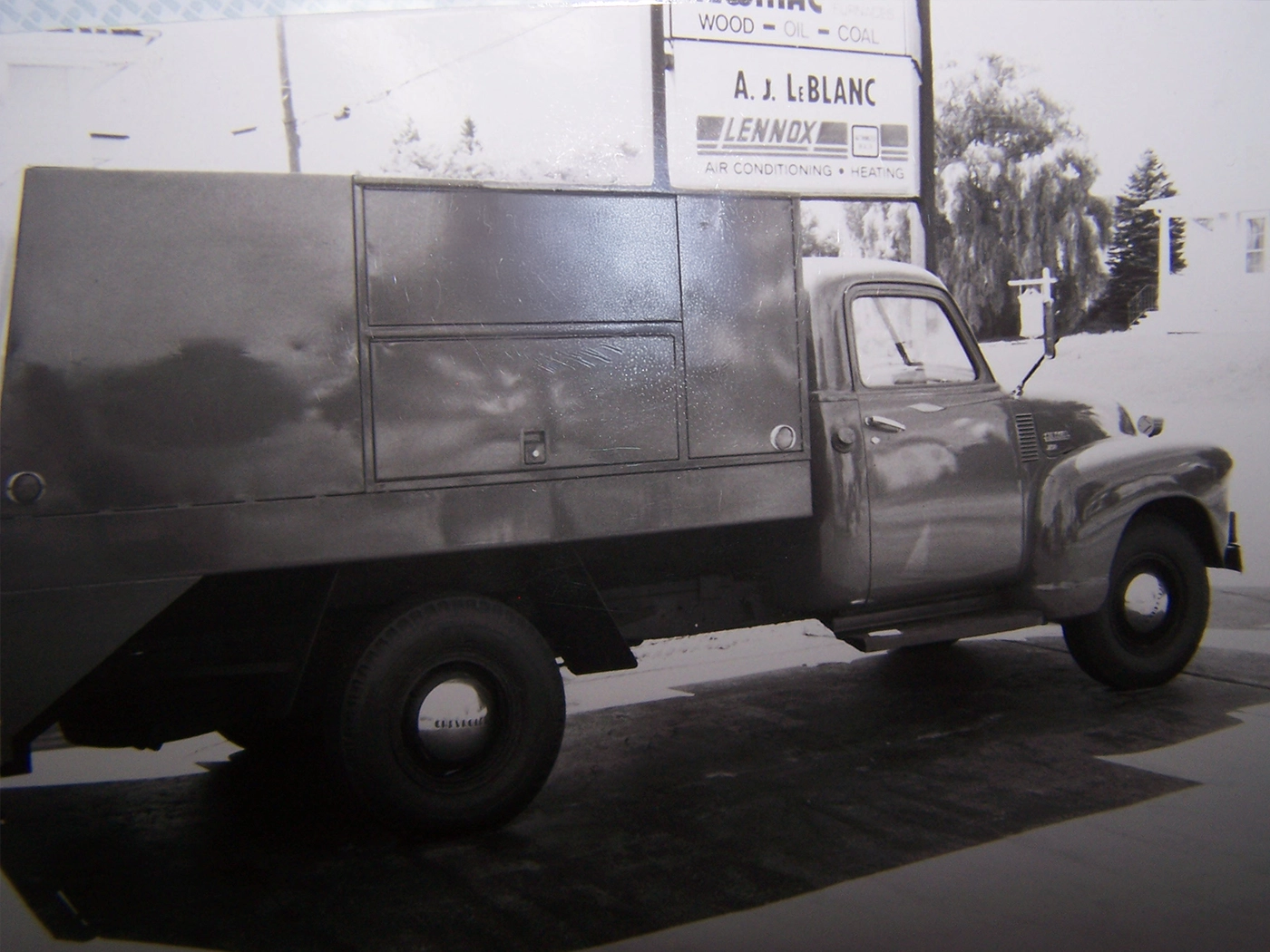 1950s A.J. LeBlanc Heating installation truck