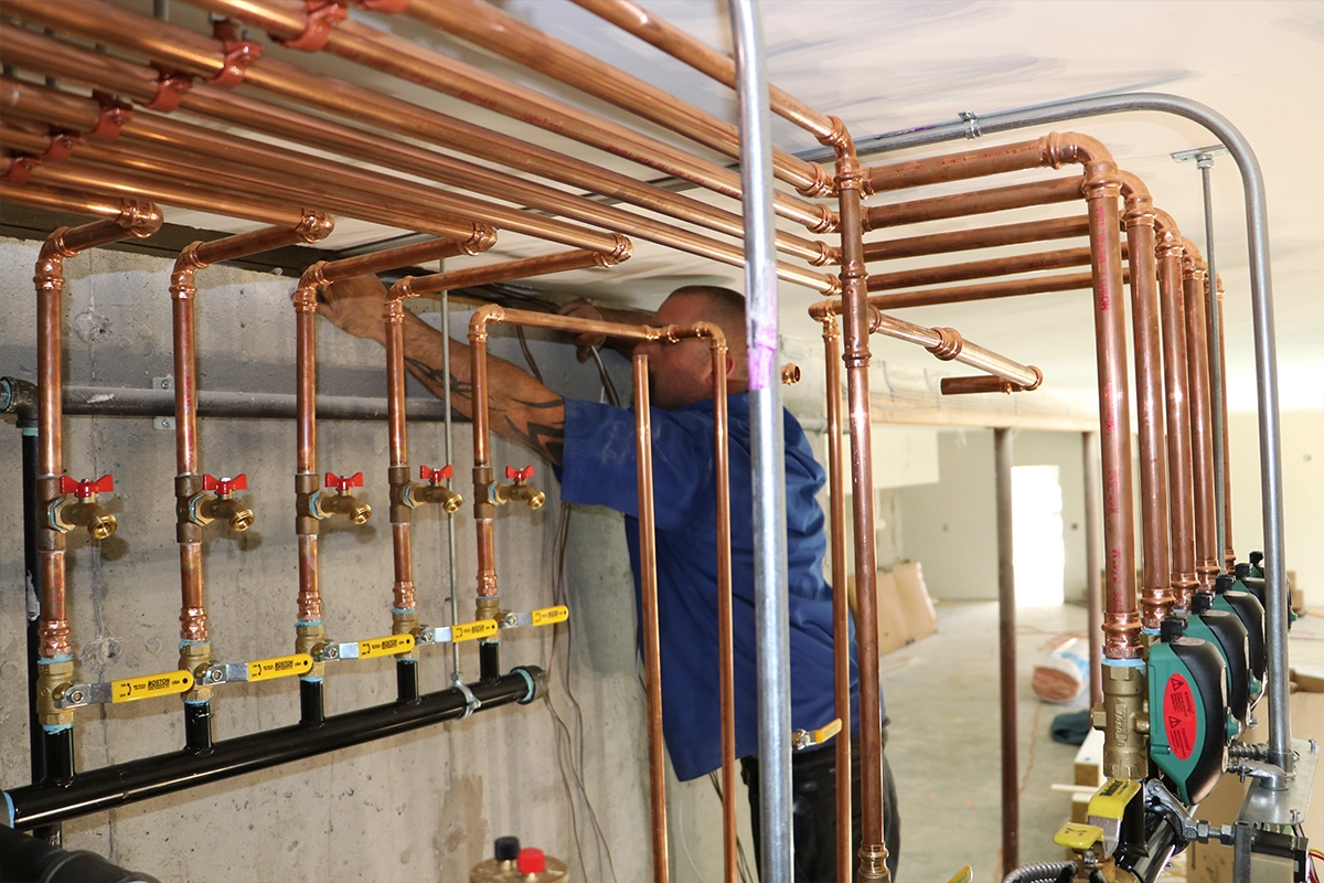 Hydronic boiler zoning and piping installation in Southern New Hampshire
