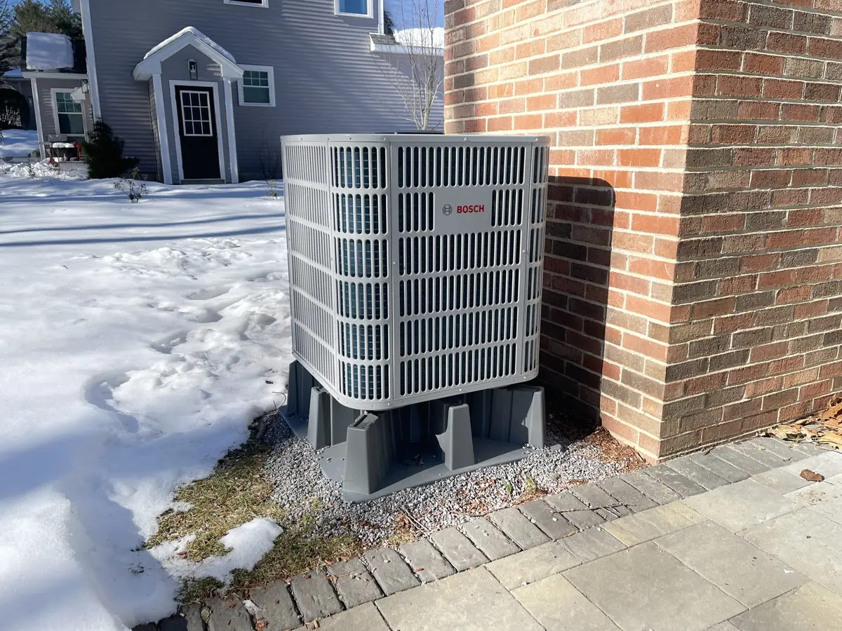 Bosch cold-climate heat pump installation in Southern NH winter