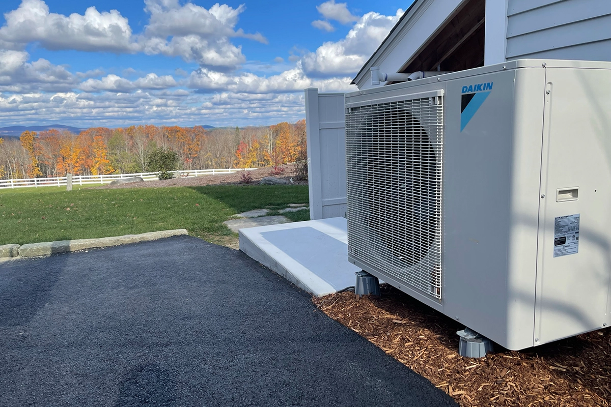 Ductless mini split outdoor unit installation in Southern New Hampshire