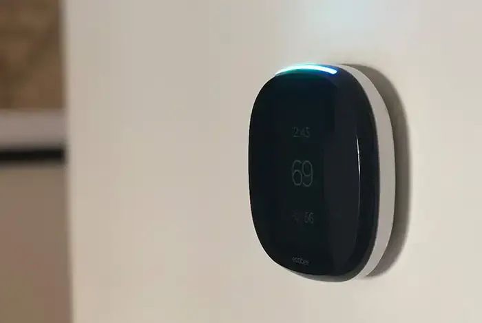 ecobee 5 smart thermostat installed by A.J. LeBlanc Heating in a Southern NH home