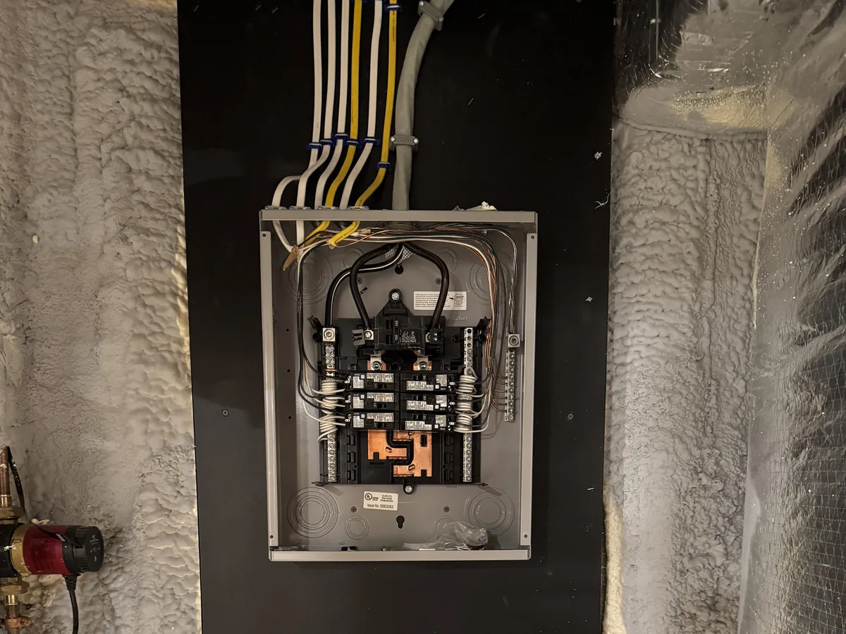 Electrical sub-panel installation by A.J. LeBlanc Heating in Southern NH
