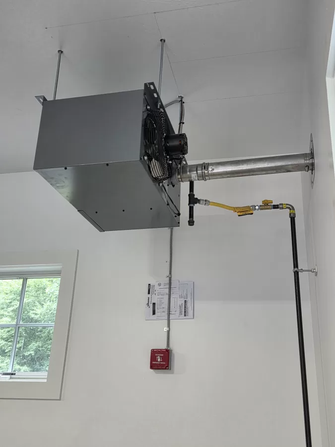Modine Heater by A.J. LeBlanc Heating in a Bedford single-family home.