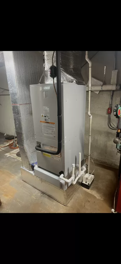 Bosch Air Handler by A.J. LeBlanc Heating in a Auburn single-family home.