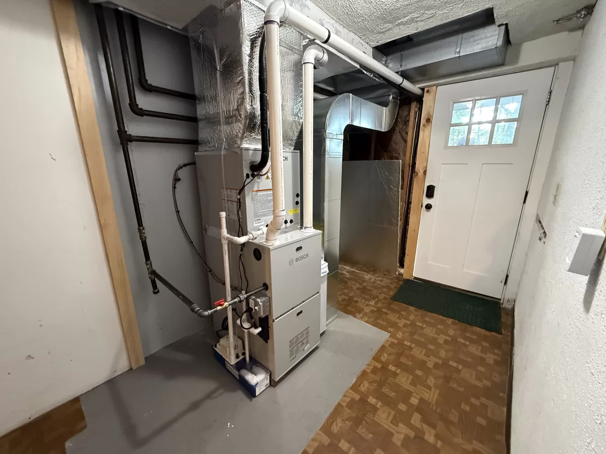 Central AC by A.J. LeBlanc Heating in a Merrimack townhouse.