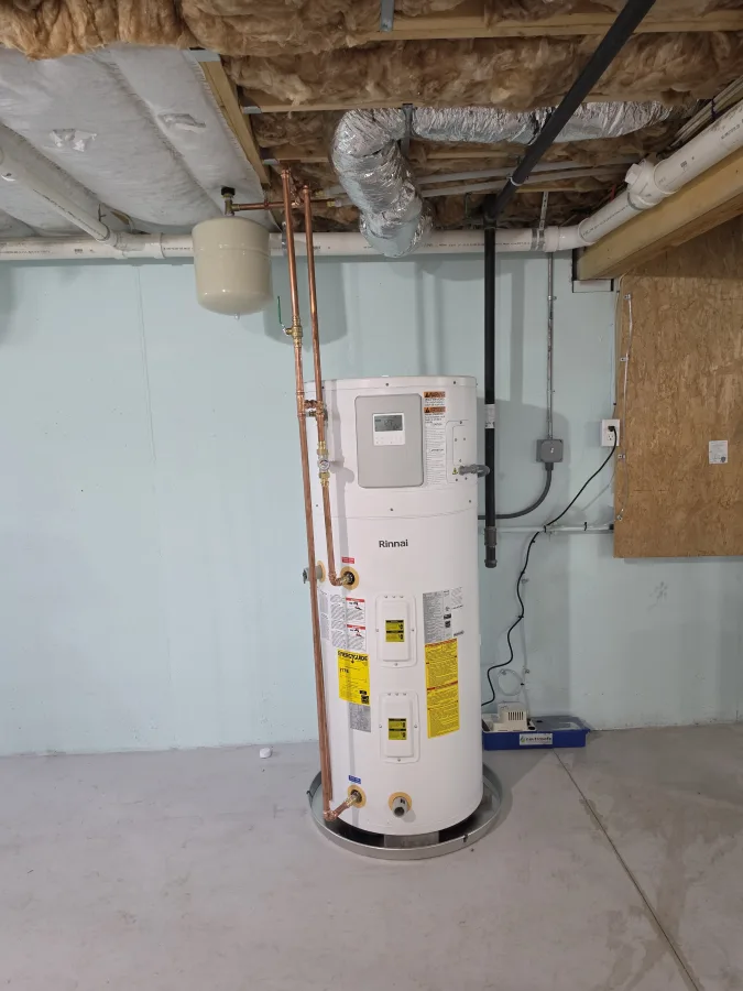 Water Heater by A.J. LeBlanc Heating in a Bedford townhouse.