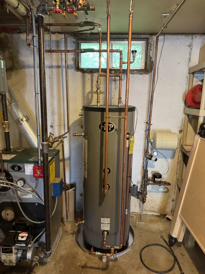 Water Heater by A.J. LeBlanc Heating in a Bedford single-family home.