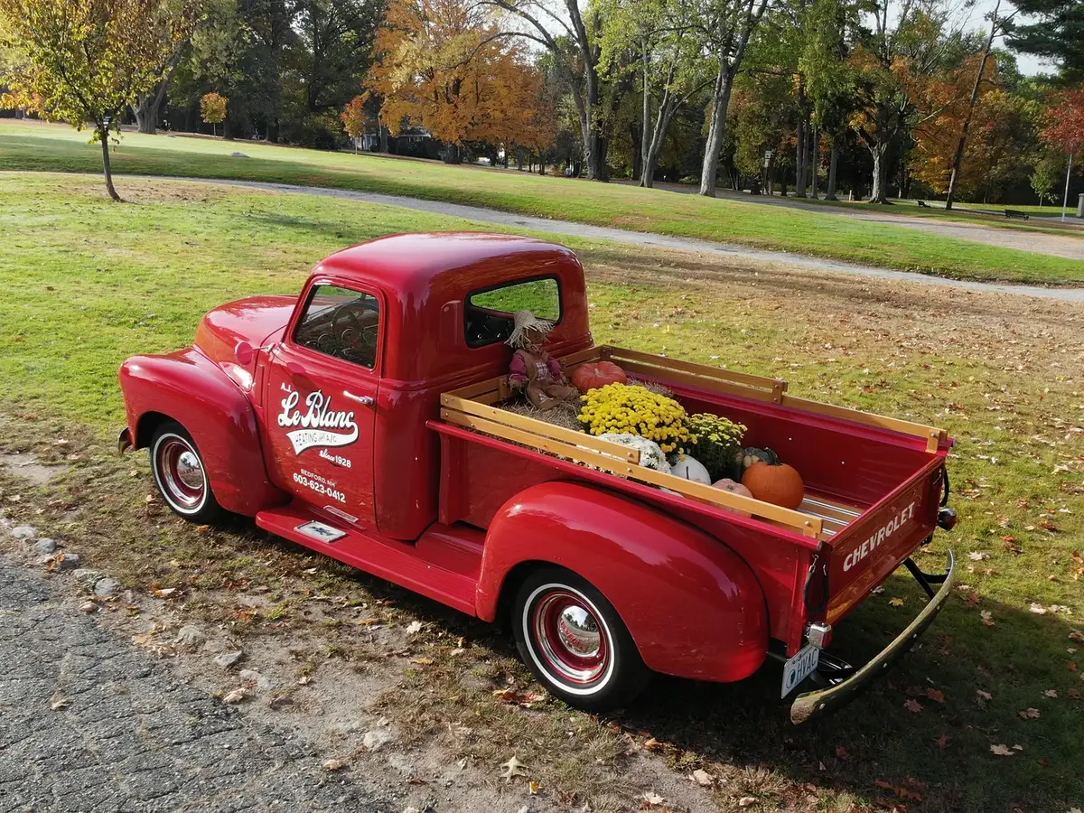A.J. LeBlanc Heating vintage red truck in Southern New Hampshire, serving Candia since 1928