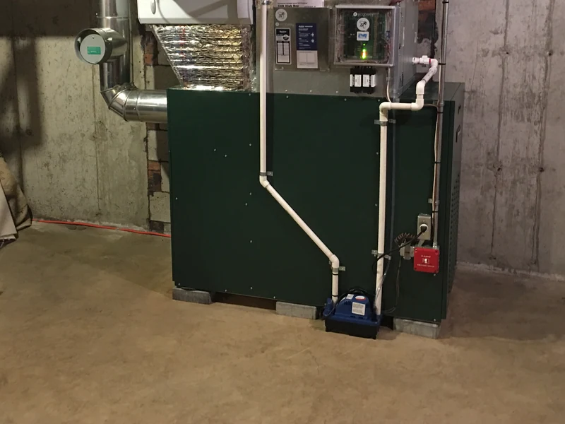 Oil furnace replacement in a Southern NH basement