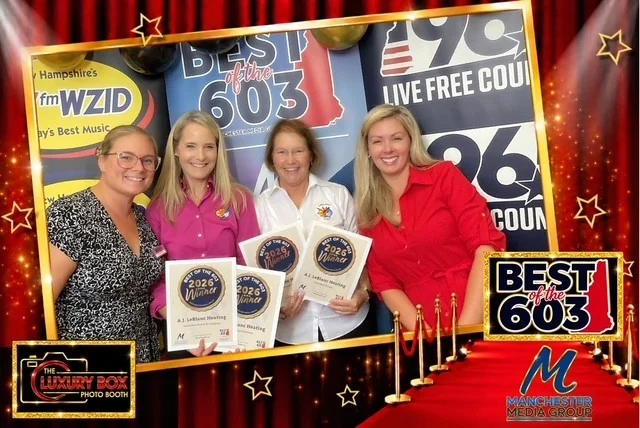 Group photo including Joy LeBlanc with 2026 Best of the 603 winner certificates
