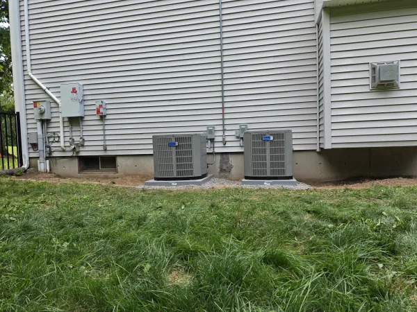 Central AC by A.J. LeBlanc Heating in a New Boston single-family home.
