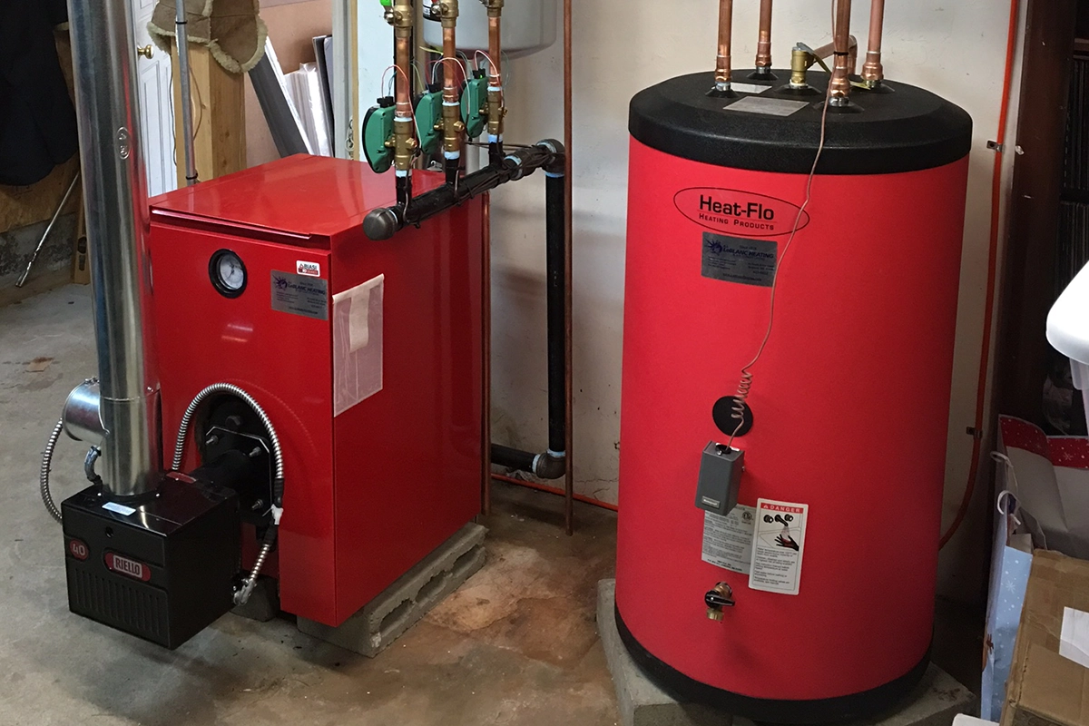 Triple-pass oil boiler installation in Southern New Hampshire