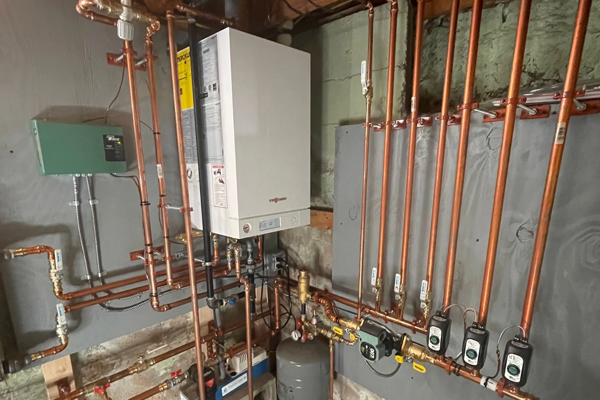 High efficiency boiler installation in Southern New Hampshire